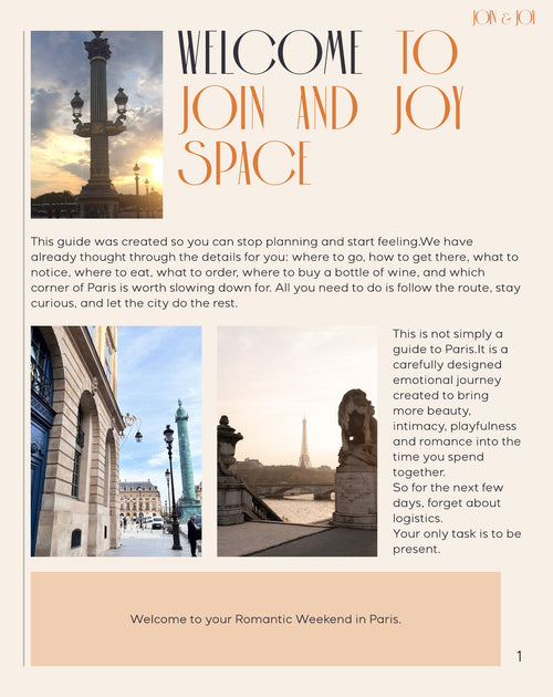 Romantic weekend in Paris — welcome page